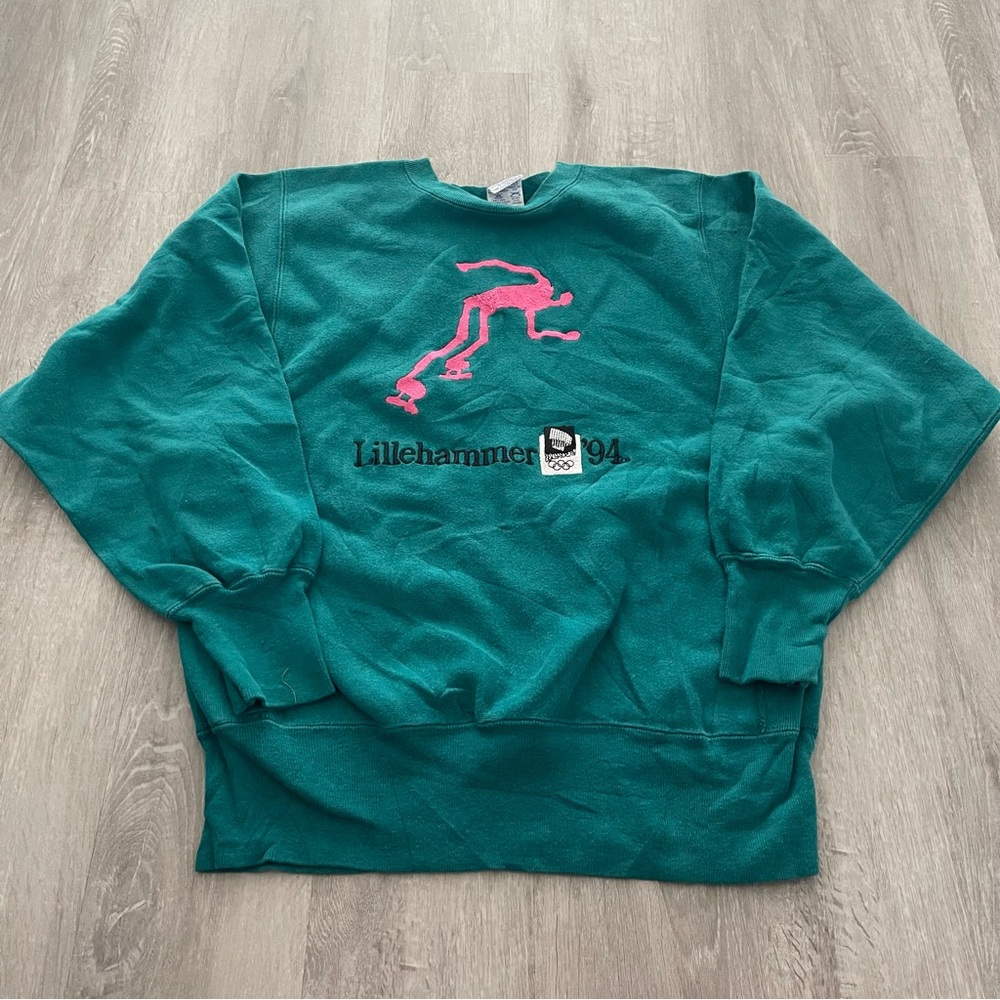 Rare Vintage 90s Champion Reverse Weave 1994 Lillehammer Olympics Sweatshirt
